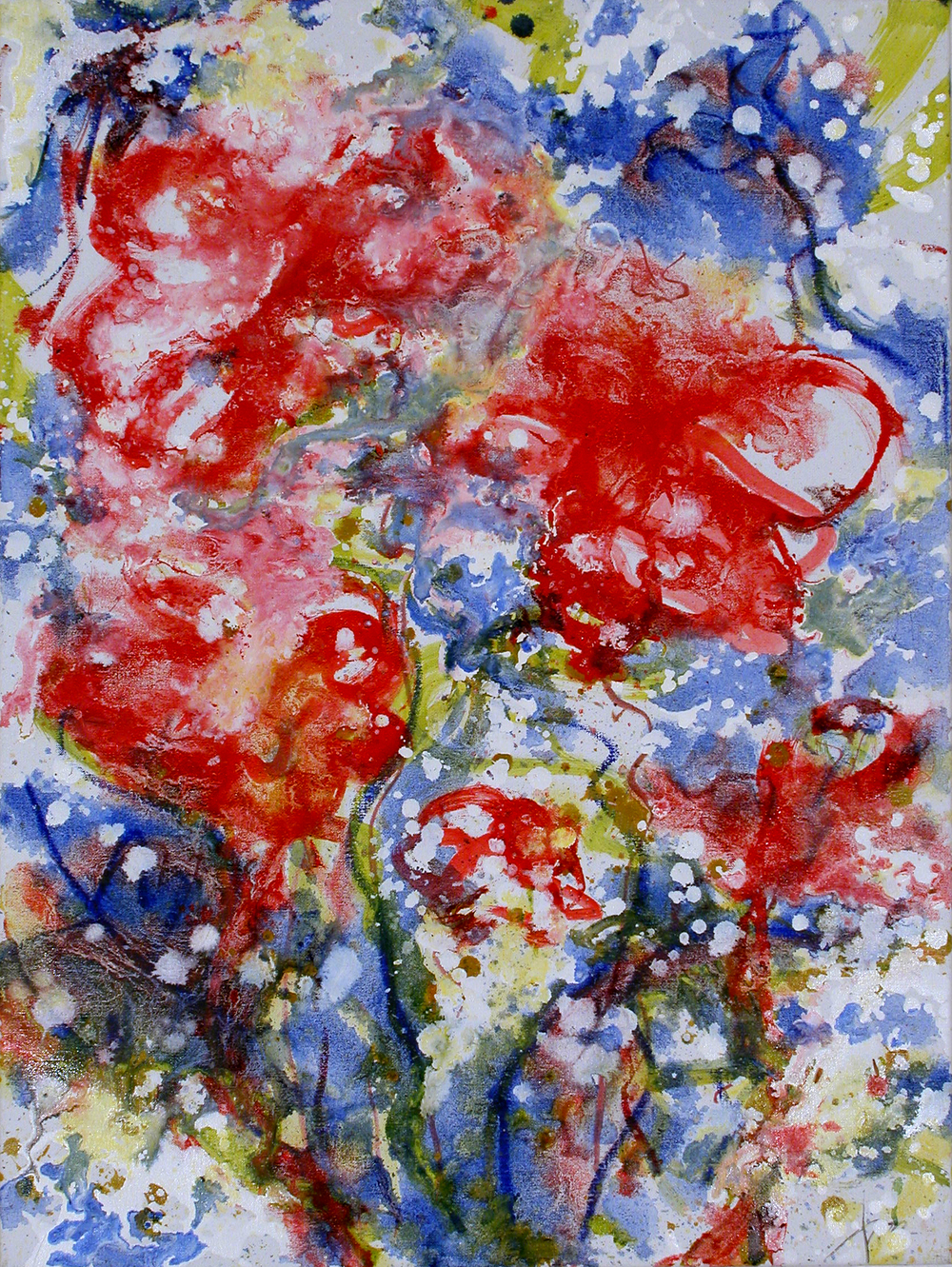 1151 GM Joyful red flower oil on canvas 80×60 cm © Bente Elisabeth EndresenJPG